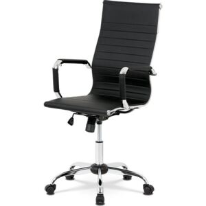 Autronic Kancelářská židle KA-V305 BK, černá ekokůže, houpací mech, kříž chrom