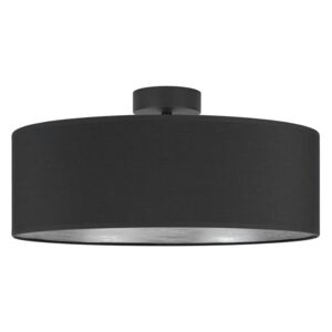 Černé stropní svítidlo s detailem ve stříbrné barvě Bulb Attack Tres XL, ⌀ 45 cm