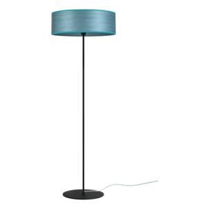 Modrá stojací lampa z přírodní dýhy Bulb Attack Ocho XL, ⌀ 45 cm