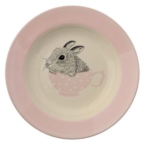 Růžový polévkový talíř z kameniny Bloomingville Nanna, ⌀ 25 cm
