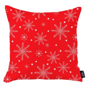 Červený vánoční povlak na polštář Apolena Honey Christmas Snowflakes, 45 x 45 cm