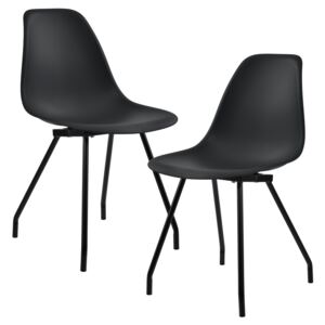 [en.casa] Jídelní židle 2 x AAES-0502 černá