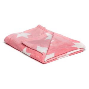Růžová mikroplyšová deka My House Stars, 150 x 200 cm