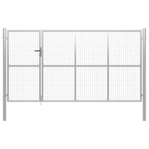 Zahradní plotová brána ocel 350 x 150 cm stříbrná