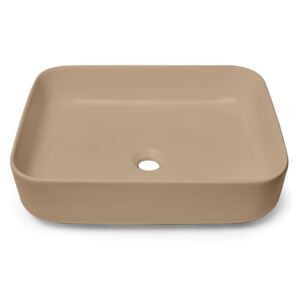 Umyvadlo na desku SAT Infinitio 50x39 cm hnědá mat bez přepadu SATINF5039LBRM