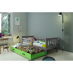BMS Group Dětská postel Carino 2 - 190x80 - Grafit/zelená