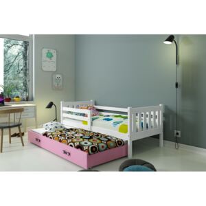 BMS Group Dětská postel Carino 2 - 190x80 - Bílá/růžová