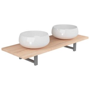 3dílný set koupelnového nábytku keramika dub