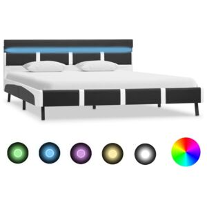 Rám postele s LED šedý umělá kůže 120 x 200 cm
