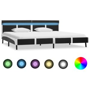 Rám postele s LED světlem šedý umělá kůže 180 x 200 cm
