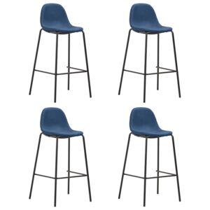 Barové židle 4 ks modré textil
