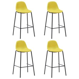 Barové židle 4 ks žluté textil