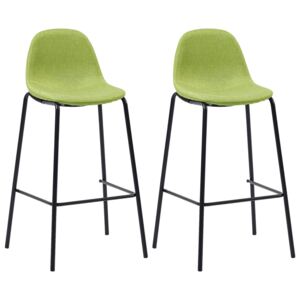 Barové židle 2 ks zelené textil