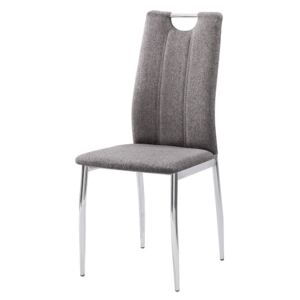 Jídelní židle, hnědošedá látka / chrom, OLIVA NEW 0000201247 Tempo Kondela