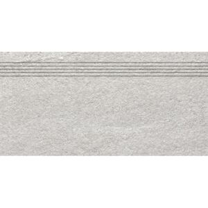 RAKO Quarzit DCVSE737, schodovka, šedá, reliéfní, 30 x 60 x 1 cm