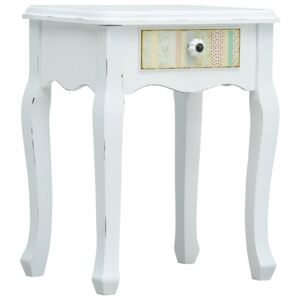 Noční stolek bílý 40 x 30 x 50,5 cm dřevo