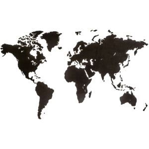 MiMi Innovations Dřevěná nástěnná mapa světa Luxury černá 180 x 108 cm
