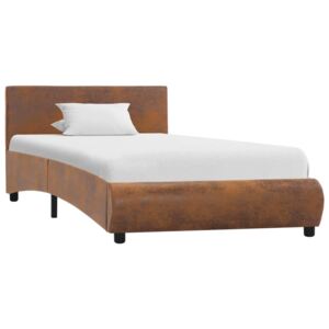 Rám postele hnědý umělá kůže 90 x 200 cm
