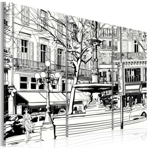 Obraz na plátně Bimago - Sketch pařížského náměstí 60x40 cm