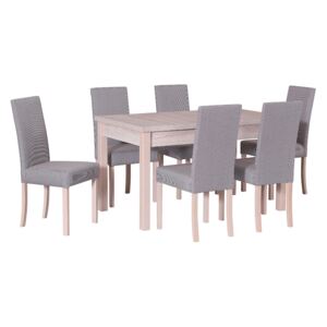 Sestava stůl Modena I + 6 ks židle Roma II Olše, Tkanina 15