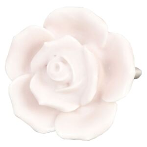 Keramická úchytka Růže světle růžová - Ø 4,5 cm
