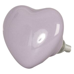 Úchytka fialové srdce - pr 3.5*4 cm Clayre & Eef
