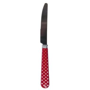 Jídelní nůž červený s puntíky Clayre & Eef