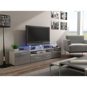 Televizní stolek EVA - bílý/šedý lesklý