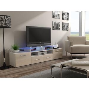 Televizní stolek EVA - bílý/krémový lesklý