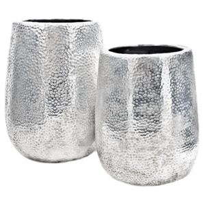 Váza kónická Decorium, 20x20x23 cm, stříbrná
