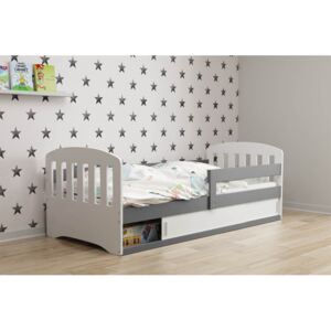 Dětská postel s úložným prostorem bez matrace 80x160 GAVRIL 1 - grafit / bílá