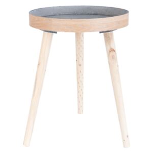 Dřevěný kulatý odkládací stolek - Ø 38*50 cm