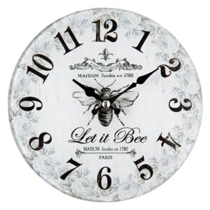 Skleněné stolní hodiny Let it Bee - Ø 17*4 cm