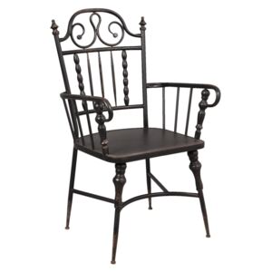 Kovová černá židle s patinou Forged - 59*59*100 cm Clayre & Eef