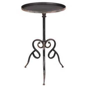 Kovový černý odkládací stolek Forged - Ø 42*70 cm Clayre & Eef