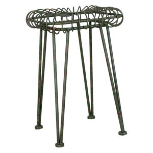 Zelená kovová stolička s patinou - 31*31*47 cm Clayre & Eef