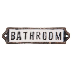 Kovová cedulka Bathroom - 15*1*3 cm Clayre & Eef
