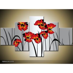 Abstraktní obraz - červené květiny (F005613F12570)