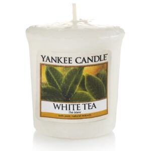 Yankee Candle - votivní svíčka White Tea 49g (Ve vrcholu voní citrón, v srdci bílý čaj a v základu pačuli...)