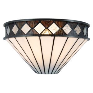 Nástěnná Tiffany lampa Black & White - 31*16*17 cm Clayre & Eef
