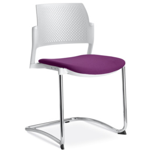LD SEATING Konferenční židle DREAM+ 101-WH-N1, kostra černá, bílé plasty