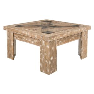 Dřevěný konferenční stolek Jacques s patinou - 90*90*50 cm Clayre & Eef