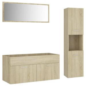 Set koupelnového nábytku II - se zrcadlem - 100 cm - dřevotříska | dub sonoma