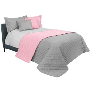 Kvalitní přehoz na manželskou postel v šedě růžové barvě 200 x 220 cm