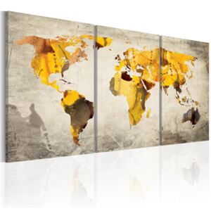 Obraz na plátně Bimago - Žluté kontinenty 60x30