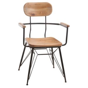 Kovová židle se dřevem BISTRO - 58* 58 * 90cm J-Line