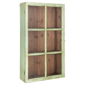 Zelená nástěnná skříň s prosklením - 51*17*90 cm Clayre & Eef