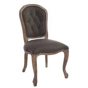 Zámecká jídelní židle Louisa velvet brown- 52*60*96 cm J-Line