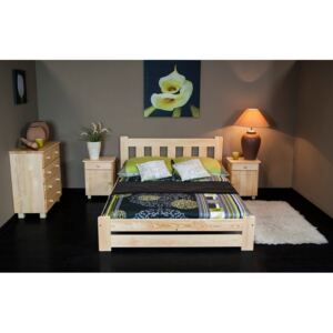 Dřevěná postel Mila 140x200 + rošt ZDARMA olše