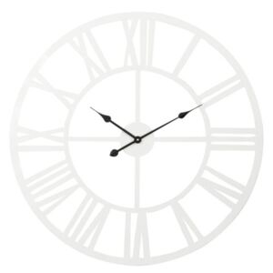 Kovové bílé hodiny s římskými číslicemi - Ø 80 cm